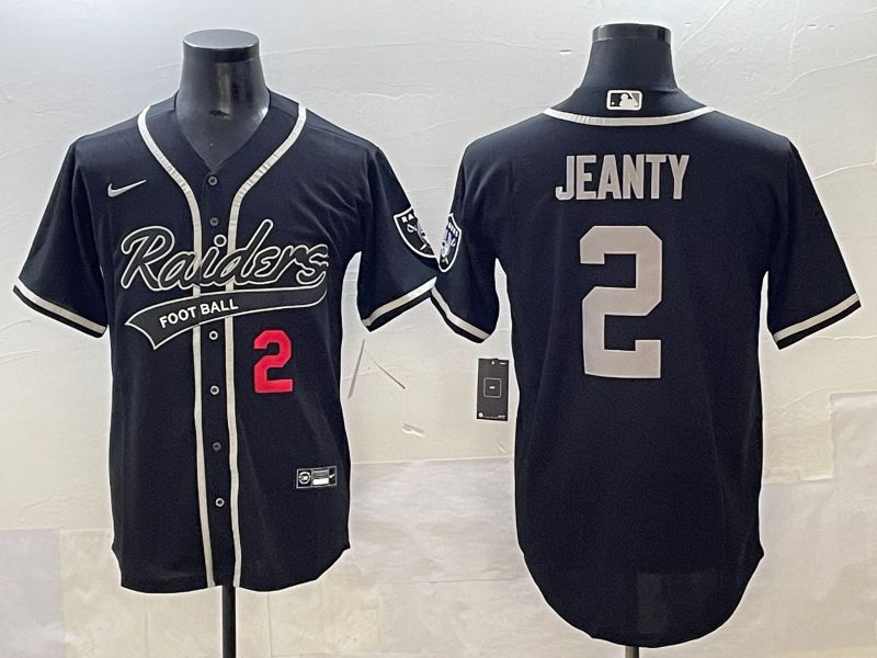 Men 2025 Oakland Raiders #2 Jeanty Black Joint Name Nike Limited NFL Jersey style 24